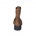 Bottines pour femmes en daim marron avec élastiques talon 5 - Pointures disponibles:  42, 44, 45