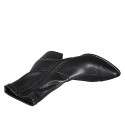 Bottines à bout pointu pour femmes en cuir et cuir élastique noir avec fermeture éclair et bout droit talon 5 - Pointures disponibles:  33, 34, 44