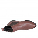 Bottines basses pour femmes avec élastiques en cuir marron talon 3 - Pointures disponibles:  44