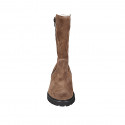 Bottes pour femmes avec fermetures éclair en daim cognac talon 5 - Pointures disponibles:  35, 42