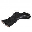 Stivale da donna con cerniere in pelle nera tacco 5 - Misure disponibili: 42