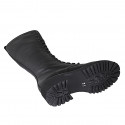 Bottes pour femmes avec lacets et fermeture éclair en cuir noir avec talon 5 - Pointures disponibles:  33