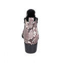Bottines pour femmes avec fermetures éclair en cuir imprimé multicouleur talon 5 - Pointures disponibles:  44