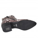 Botin para mujer con cremalleras en piel imprimida multicolor tacon 5 - Tallas disponibles:  44
