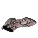 Bottines pour femmes avec fermetures éclair en cuir imprimé multicouleur talon 5 - Pointures disponibles:  44