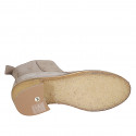 Stivaletto da donna in camoscio tortora con cerniera tacco 5 - Misure disponibili: 32