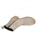 Woman's ankle boot in dove grey suede with zipper heel 5 - Available sizes:  32