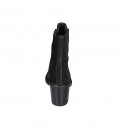 Stivaletto da donna in camoscio nero con cerniere tacco 6 - Misure disponibili: 33
