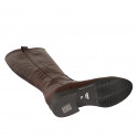 Bottes pour femmes en cuir marron avec fermeture éclair talon 3 - Pointures disponibles:  33, 34, 44