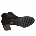 Stivaletto con cerniera ed elastico da donna in camoscio nero tacco 7 - Misure disponibili: 32, 33, 44, 45