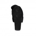 Mocassin pour femmes en daim noir avec plateforme et accesoire talon 10 - Pointures disponibles:  33