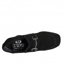 Mocassin pour femmes en daim noir avec plateforme et accesoire talon 10 - Pointures disponibles:  33