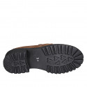 Woman's mocassin in cognac brown suede with accessory heel 5 - Available sizes:  32