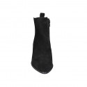 Woman's pointy ankle boot in black suede with zipper heel 5 - Available sizes:  33, 34, 35, 42