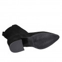 Woman's pointy ankle boot in black suede with zipper heel 5 - Available sizes:  33, 34, 35, 42