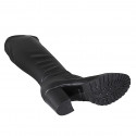 Stivale al ginocchio da donna in pelle ed elasticizzato nero con cerniera tacco 7 - Misure disponibili: 33, 42