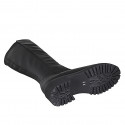 Stivale da donna con cerniera in pelle ed elasticizzato nero tacco 5 - Misure disponibili: 45