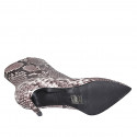 Bottines à bout pointu pour femmes avec fermeture éclair en cuir imprimé multicouleur talon 7 - Pointures disponibles:  42, 44