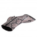 Stivaletto a punta da donna con cerniera in pelle stampata multicolor tacco 7 - Misure disponibili: 42, 44