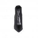 Botines a punta para mujer con elasticos en piel negra con tacon 10 - Tallas disponibles:  32, 33, 42