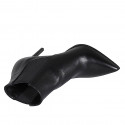 Woman's pointy ankle boot with elastic bands in black leather with heel 10 - Available sizes:  32, 33, 42