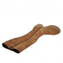 Botas para mujer en gamuza cognac con cremallera tacon 5 - Tallas disponibles:  32, 33