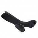 Stivale al ginocchio da donna in pelle e tessuto elasticizzato nero con mezza cerniera tacco 7 - Misure disponibili: 32