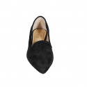 Woman's pointy mocassin in black suede heel 2 - Available sizes:  32, 42