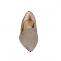 Mocassin à bout pointu pour femmes en daim taupe talon 2 - Pointures disponibles:  32, 42, 45, 46