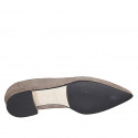 Mocassin à bout pointu pour femmes en daim taupe talon 2 - Pointures disponibles:  32, 42, 45, 46
