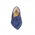Mocassin à bout pointu pour femmes en daim bleu talon 2 - Pointures disponibles:  42, 45