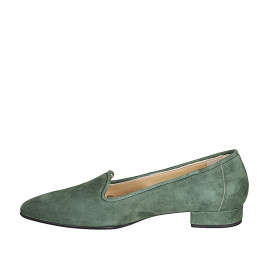 Mocassin à bout pointu pour femmes en daim vert talon 2 - Pointures disponibles:  44, 45 2