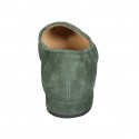Mocassin à bout pointu pour femmes en daim vert talon 2 - Pointures disponibles:  44, 45