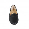 Woman's mocassin in black leather heel 2 - Available sizes:  32, 42, 44