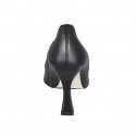 Woman's pump with chain and rhinestones in black leather heel 9 - Available sizes:  33, 34, 35