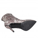 Stivaletto a punta da donna con cerniera in pelle stampata multicolor tacco 10 - Misure disponibili: 33, 42