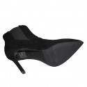 Bottines à bout pointu pour femmes avec elastiques en daim noir talon 10 - Pointures disponibles:  33, 43, 46