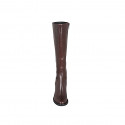 Bottes pour femmes en cuir marron avec fermeture éclair talon 6 - Pointures disponibles:  32, 42
