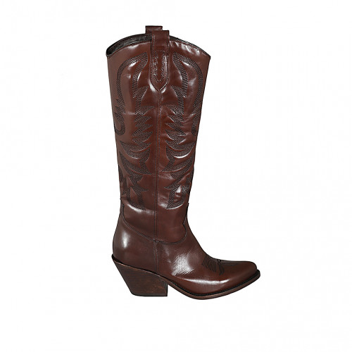 Woman's Texan boot with zipper and...