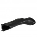 Stivale texano da donna con mezza cerniera e ricamo in pelle nera tacco 8 - Misure disponibili: 32, 33