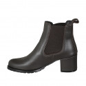 Stivaletto da donna in pelle marrone con elastici tacco 5 - Misure disponibili: 43, 44, 45