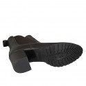 Stivaletto da donna in pelle marrone con elastici tacco 5 - Misure disponibili: 43, 44, 45