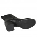 Stivaletto a punta squadrata da donna con cerniera e accessorio in pelle nera tacco 6 - Misure disponibili: 32, 33, 43, 45
