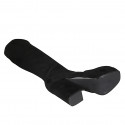 Stivale da donna con plateau e cerniera in camoscio ed elasticizzato nero tacco 10 - Misure disponibili: 43