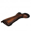 Bottes pour femmes avec lacets et fermeture éclair en cuir cognac talon 5 - Pointures disponibles:  43