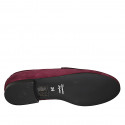 Mocassin pour femmes avec goujons en daim bordeaux talon 1 - Pointures disponibles:  32, 33, 34, 35, 45, 46