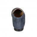 Mocassino da donna con borchie in camoscio blu tacco 1 - Misure disponibili: 32, 35, 42, 43, 46