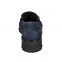 Mocassin pour femmes avec chaine en daim bleu talon 4 - Pointures disponibles:  32, 45