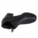Woman's ankle boot in black leather with zippers heel 6 - Available sizes:  33, 45