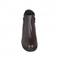 Botines para mujer en piel marron con cremalleras tacon 6 - Tallas disponibles:  35, 42, 43, 45